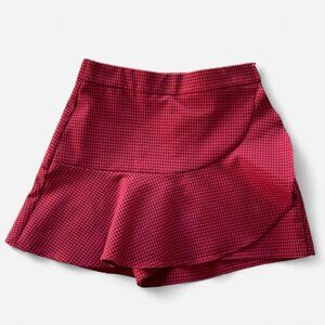 Zara Red and Black Plaid Skort - size S